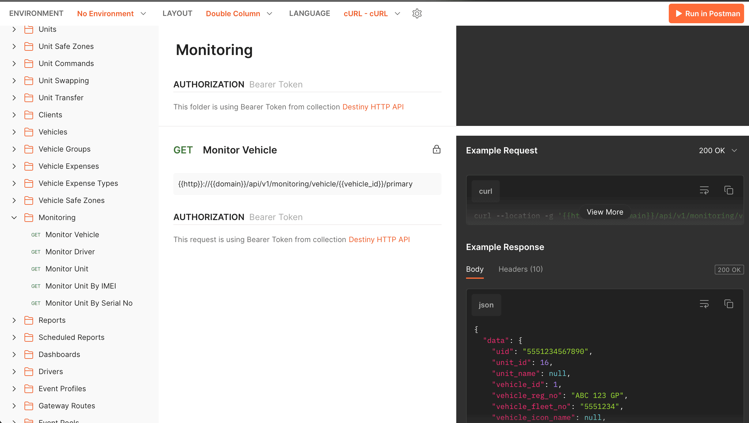 Postman — Monitor endpoint, live request and response