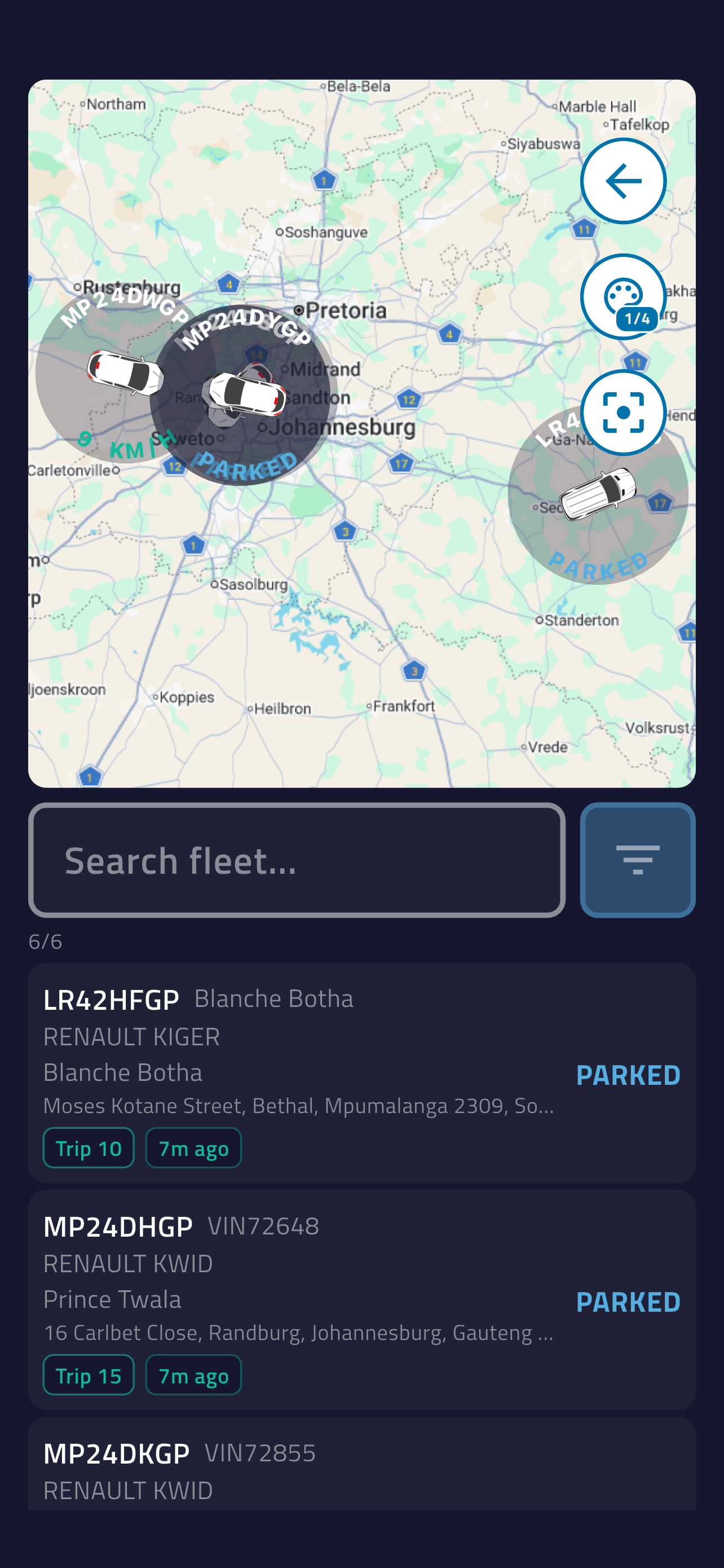 ACM Destiny live fleet view