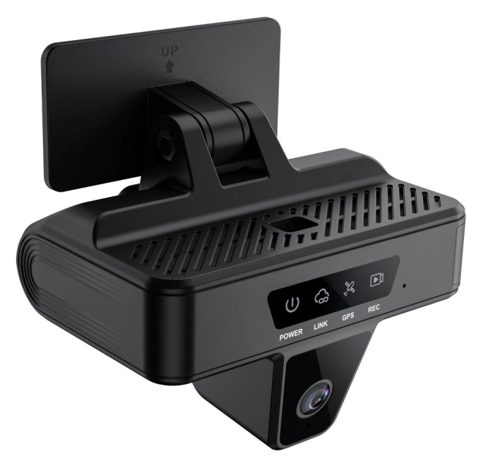 AI dashcam with forward and in-cab driver-facing lenses